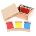 thumbnail image 1 of Tabletas Montessori Material Sensorial, Tableta de tres Rojo Amarillo Azul, Natural, Superficie , No BPA CUTICAT Juguete material de Montessori, 1 of 7