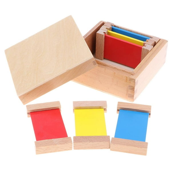 Caja de Tabletas de Color de Azul Amarillo Rojo Montessori para Enseñar Regalos de Juguete para Niños