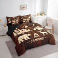 thumbnail image 2 of Catabedysis Rustic Camping 7-Piece Twin Bedding,Wildlife Camper Print Bedding Comforter Set For Boys,Natural Wood Tone,Black Reversible, 2 of 7
