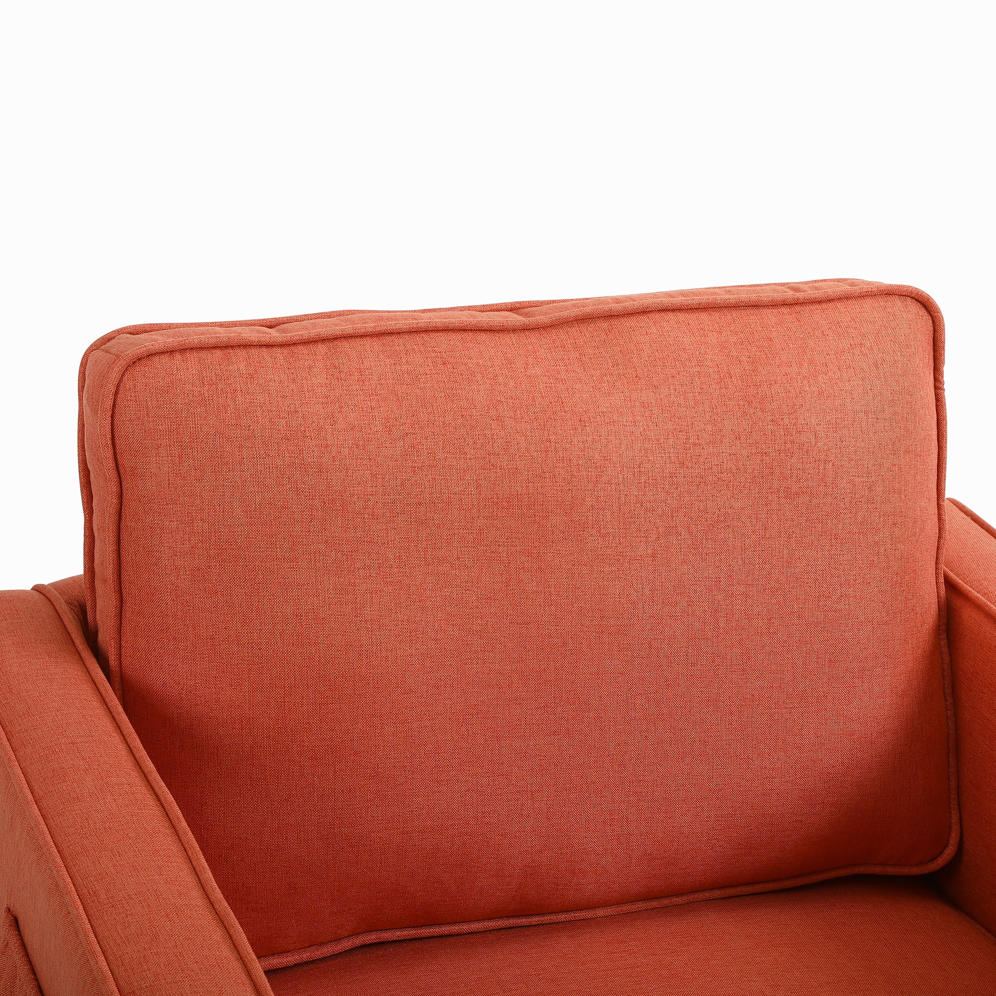 Kadyn Swivel Accent Barrel Chair, Linen Armchair with 360 Degree Swiveling and Side Pocket for Living Room, Orange Kadyn Swivel Accent Barrel Chair, Linen Armchair with 360 Degree Swiveling and Side Pocket for Living Room, Orange
