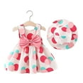 thumbnail image 1 of Qudderr Robe pour Bébé Fille avec Chapeau Robe Sans Manches à Fleurs d'Été pour Filles 3 Mois - 4 Ans, 1 of 9