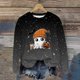 thumbnail image 1 of Heisall Womens Hoodies Halloween-themed Sparkling Print Round Neck Long Sleeve Fleece-lined Casual Sporty Fashion Sweatshirts, 1 of 9