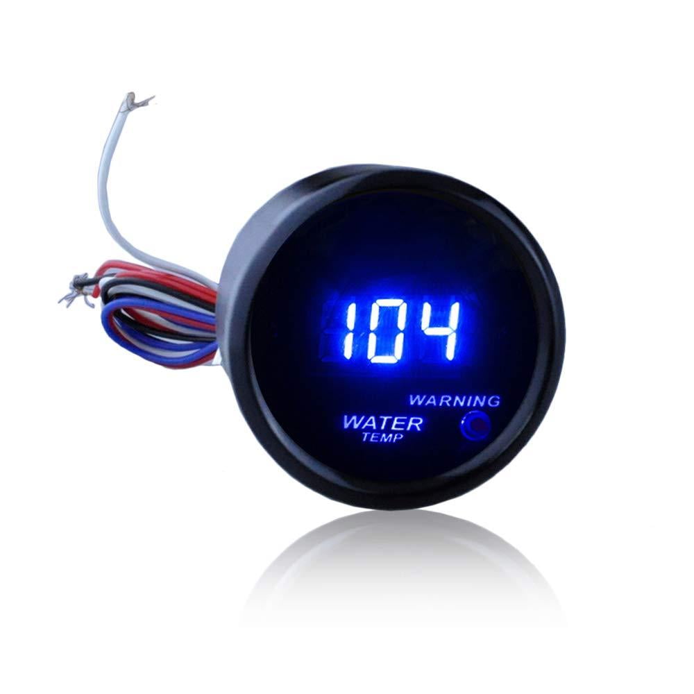 Digital Water Temperature Gauge 2" 52mm Electronic Blue LED Water Temp Gauge for Car Automotive