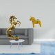 thumbnail image 2 of Estatua de caballo de pie hecha a mano y adorno de caballo Dala sueco, escultura de animal Dalecarlian coleccionable para decoración de mesa, estanter, 2 of 8