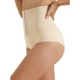 thumbnail image 4 of INSPIRE CHIC Women's Flatten Tummy High Waist Control Panties with Hooks Closure Butt Lifter Small Beige, 4 of 5