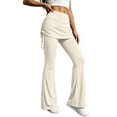 thumbnail image 4 of WAGUTH Women's Skirted Flare Leggings High Waist Ruched Skirt Overlay Bootcut Yoga Pants with Drawstring for Tennis Golf Gym, 4 of 6