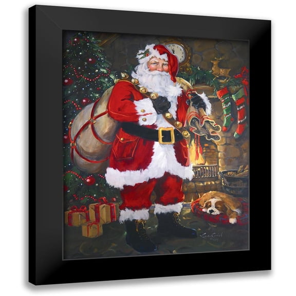 Comish, Susan 12x14 Black Modern Framed Museum Art Print Titled - Christmas At The Cabin