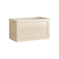 Plastic Storage Box, Outdoor Storage Container, Folding Rectangular Crate with Lid and Wheels, Durable Weatherproof Organiser for Indoor and Outdoor Use