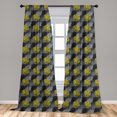 thumbnail image 4 of Ambesonne Palm Curtains, Monstera Leaves Monochrome Art, Pair of 28"x63", Pale Coffee and Dark Grey, 4 of 4