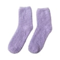 thumbnail image 3 of Fuzzy Socks Women - Winter House Slipper Sock - Cozy Thick Warm Sleeping Socks Purple One Size, 3 of 4