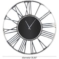 thumbnail image 3 of DecMode 35" Silver Aluminum Geometric Open Frame Wall Clock with Black Glass Center, 3 of 7
