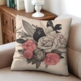 thumbnail image 4 of Valentine's Day Red Black Rose Flower Romantic Anniversary Gift Throw Pillow Covers 18 X 18 Inch, Set Of 2, Linen Study Sofa Cushion Cover Indoor Living Room Home Decor, 4 of 7