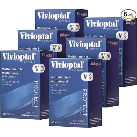 Vivioptal Daily Protect with CoQ10 Softgel 6 Pack, 60 Count, 1 Year Supply