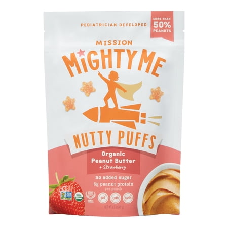 Mission MightyMe Nutty Puffs – Organic Peanut Butter with Strawberry