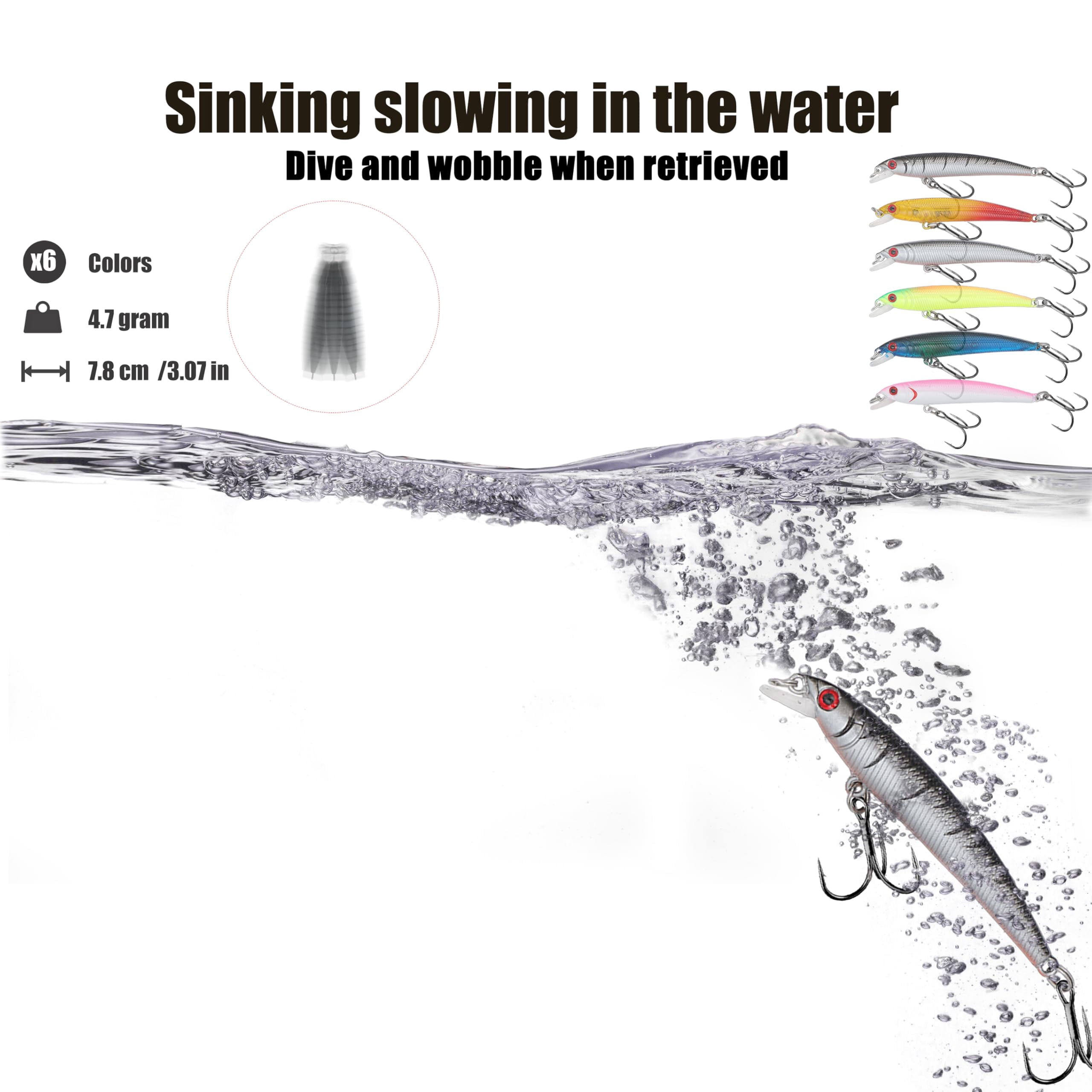 Hard Jerkbait Kit Fishing Lures Set Including Minnow Popper Crank Baits With Hooks For Saltwater Freshwater Trout Bass Salmon Shallow Deep Diving Flat Side Crankbaits