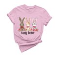 thumbnail image 2 of Xihbxyly Easter Shirts for Women Funny Bunny T-Shirt Loose Plus Size Short Sleeves Graphic Tee Tops Easter Egg Holiday Shirt Round Neck Top, 2 of 5