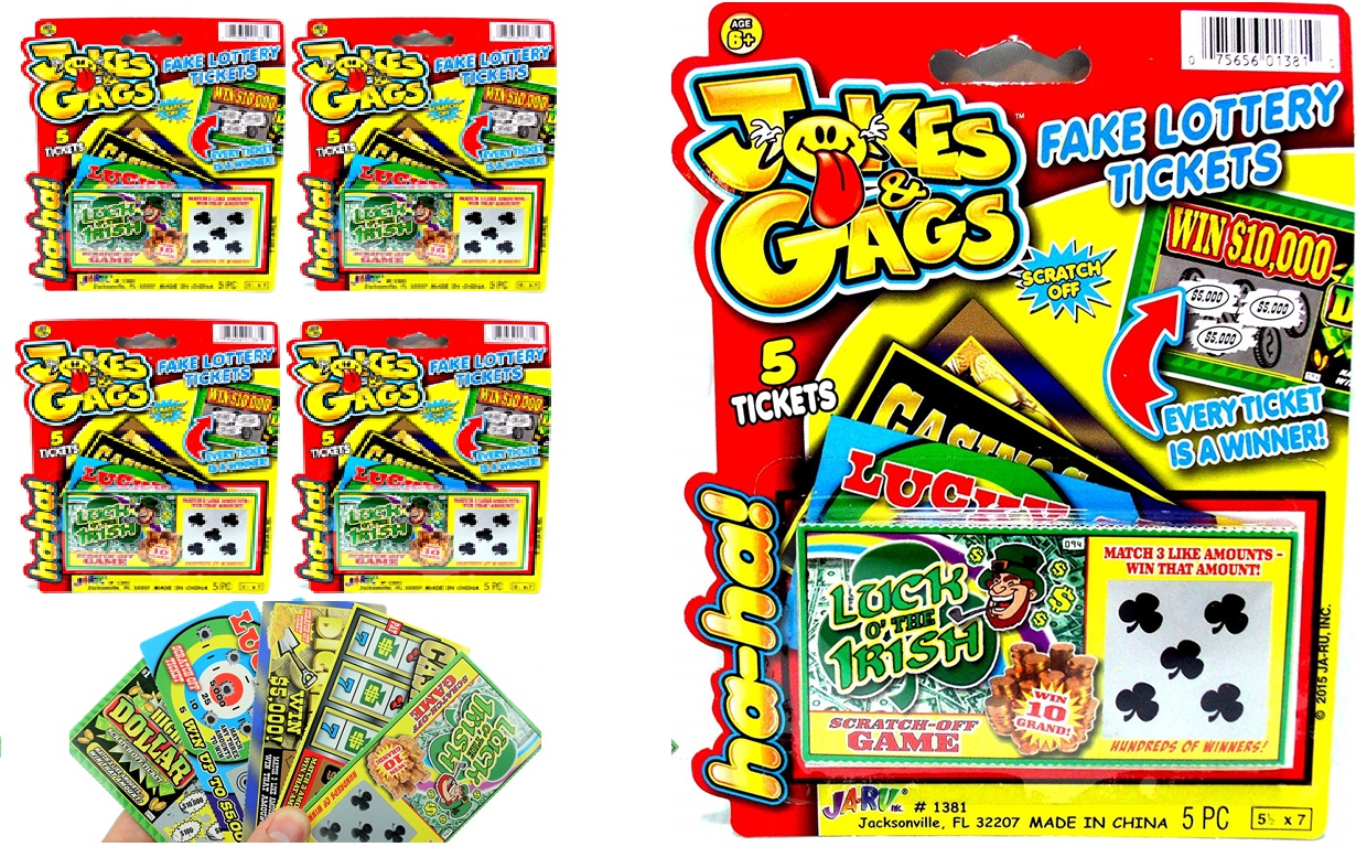 5 x LOTTO Lottery Tickets Card 3 Winning Scratch Fake Party Toy Joke Fun Prank 