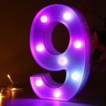 thumbnail image 1 of LED Colorful Alphabet Light Luminous Number Signs-Digital Night Light-Wedding Birthday New Year Christmas Decoration (Colorful 9), 1 of 1
