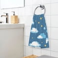 thumbnail image 5 of Clouds Star Pattern Bath Towel 100% Cotton Soft Thick High Absorbency Hand Face Towel Single Pack 16x28in, 5 of 7