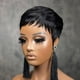 thumbnail image 2 of Peluca Nigteye Pixie Cut Short Bob, cabello humano liso, negro, 2 of 6