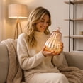 thumbnail image 7 of Yyuenw Rose Gold Glass Pumpkin Light, LED Timer Battery Operated Halloween Fall Decor, Mercury Glass Table Centerpiece for Home Mantel, 7 of 7
