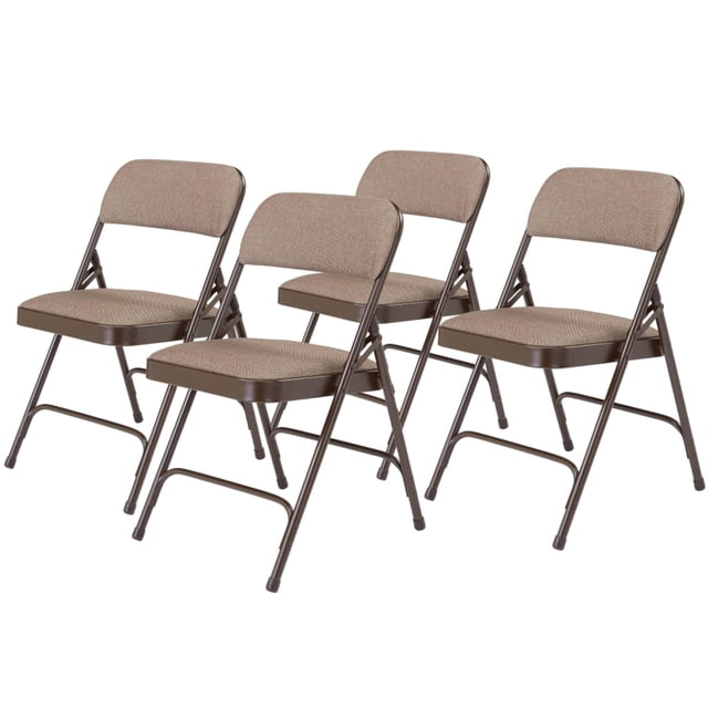 Pemberly Row Chaise Pliante Rembourrée en Tissu 29,5 Pouces en Noyer (Ensemble de 4)