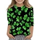 thumbnail image 2 of Blusas y camisas de manga larga y cuello redondo para niños, tallas medianas y grandes, informales, con estampado de San Patricio, mangas a ochos y cuello redondo, camisetas para niños., 2 of 5
