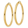 thumbnail image 6 of 14K Yellow Gold Polished 4mm x 55mm Tube Hoop Earrings, 6 of 6