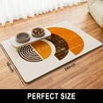 thumbnail image 2 of Dog Food Mat, 16" x 24" Absorbent Dog Cat Bowl Mat for Food and Water, Cute Anti-Slip Rubber Pet Feeding Rug Protect Floors Washable Placemat for Feeding & Watering Supplies, Modern Circle Art, 2 of 6