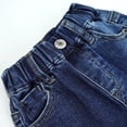 thumbnail image 4 of KIDSCOOL SPACE Infant Jeans,Baby Toddler Elastic Waist with D-ring Stretch Denim Pants,Deep Blue,12-18 Months, 4 of 5