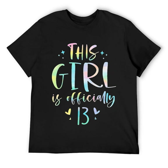 Mens This Girl Is Officially 13 Thirteen Year Old 13th Birthday T-Shirt Black