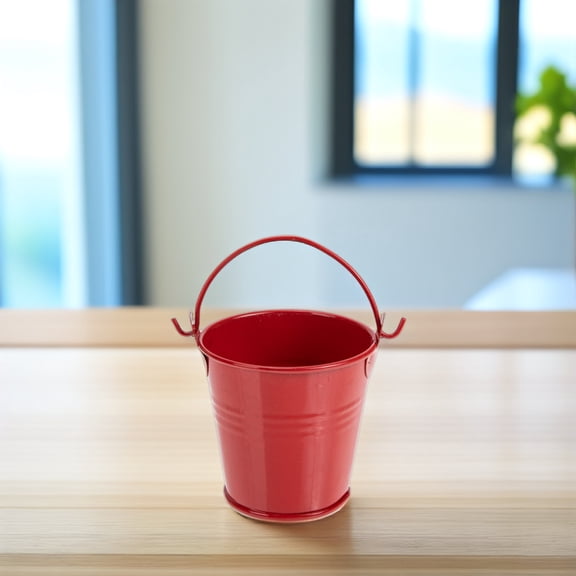 Topbathy 5Pcs Durable Red Iron Flower Containers for Balcony and Yard Decor