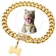 thumbnail image 1 of Collar De Acero Inoxidable Con Eslabones De Oro Cubano, Resistente, Collar Para Perros Pequeños, Medianos Y Grandes, Collar Para Perro American Bully French Bulldog Con Circonita Cúbica, Etiqueta De S, 1 of 1