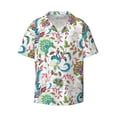 thumbnail image 3 of Goofa Fairy Flower Printed Men's Casual Short-sleeved Shirt,Lightweight Breathable Button-down,Summer Casual men's top,Versatile Fashion shirt-Large, 3 of 7