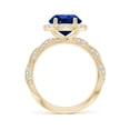 thumbnail image 2 of ANGARA Lab Grown 3.75 Ct Blue Sapphire Engagement Ring in 14K Yellow Gold for Women (Size-9mm) | September Birthstone, Anniversary, Jewelry Gift for Women | Lab Grown Blue Sapphire Ring, 2 of 8