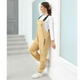 thumbnail image 3 of Womens Fleece Overalls One-piece Bibs Jumpsuits People Dupes Adjustable Suspender Straps Warm Winter Fluffy Fuzzy Ski Pants Casual Loose Fit Rompers with Pockets(M Beige), 3 of 7