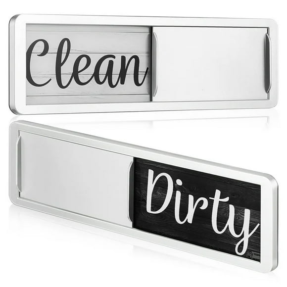 Dishwasher Magnet Clean Dirty Sign, Farmhouse Rustic Wood Design Black and White Non-Scratch/Easy to Read & Slide/Strong Magnetism Kitchen Storage and Decoration Accessories, 1 Pcs, 6.9x0.2x2.0"