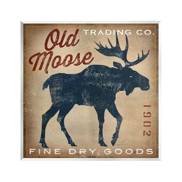 Stupell Industries Old Moose Trading Co. Graphic Art Unframed Art Print Wall Art, Design by Ryan Fowler