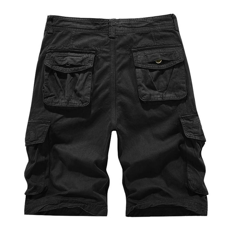パンツ MLVINCE NYLON CARGO SHORTS BLACK 34inch Mens Cargo Shorts Size 34 Expandable Waist Knee Length Cargo
