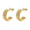 thumbnail image 5 of Pendientes de acero de titanio TANGJMXG Pendientes de media luna de moda para mujer 4 pares, 5 of 5