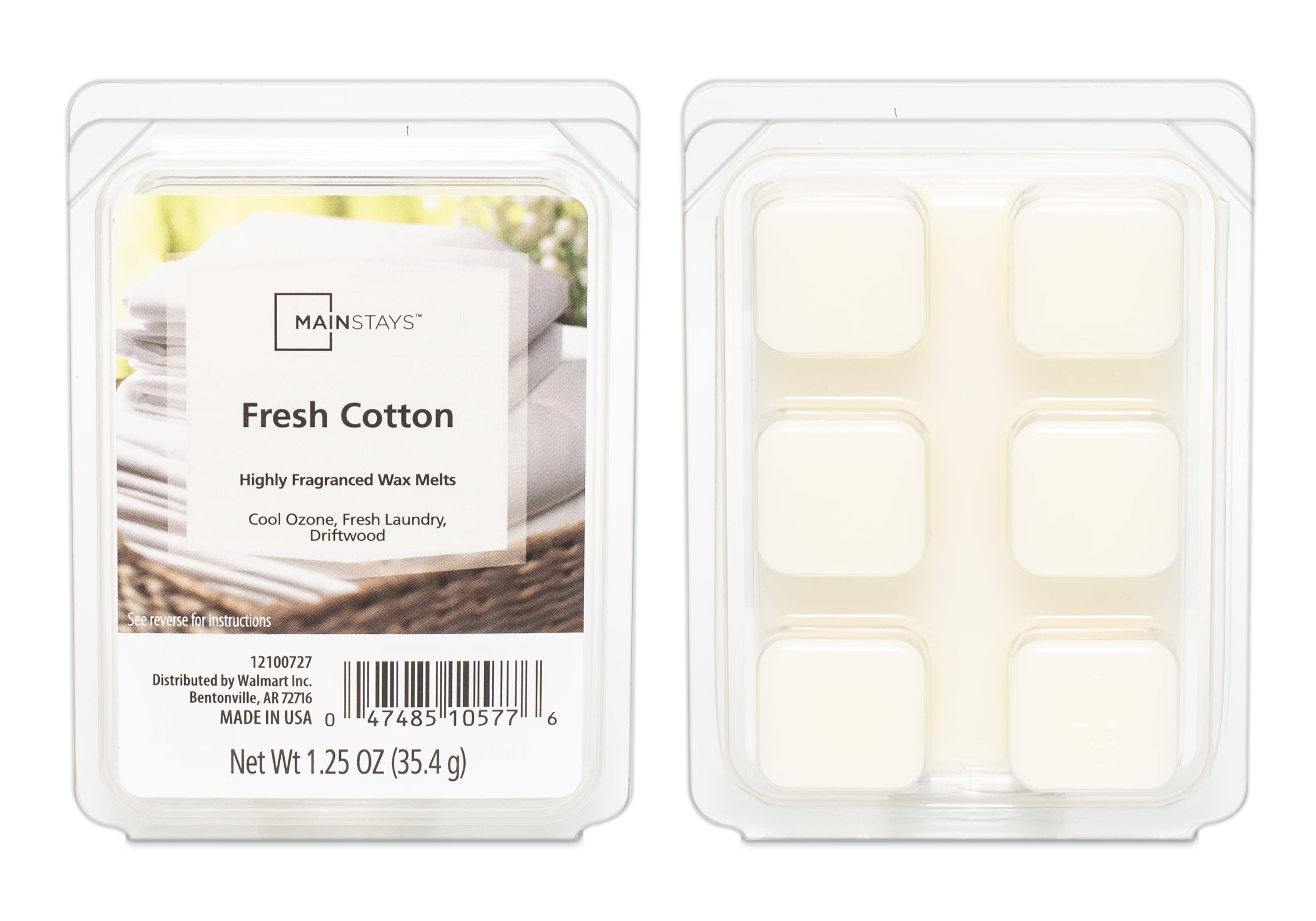 (3 pack) Mainstays Fresh Cotton Scent 6 Cube Wax Melt, 1.25 oz