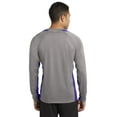 thumbnail image 2 of Sport-Tek Long Sleeve Heather Colorblock Contender Tee St361ls - Vintage Heather/ Purple - XL, 2 of 6