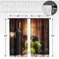 thumbnail image 2 of Wine Kitchen Curtains 63 Inch Length Farmhouse Window Curtains Over Sink Set of 2, Vintage Curtain for Bedroom Living Room, Rustic Retro Kitchen Decor 42x63 Inch, 2 of 7