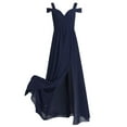 thumbnail image 5 of iEFiEL Women Ladies Chiffon Off-The-Shoulder Side Split Long Bridesmaid Dress Evening Prom Gown, 5 of 7