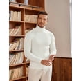 thumbnail image 3 of COOFANDY Mens Ribbed Slim Fit Knitted Pullover Casual Turtleneck Sweater, 3 of 10