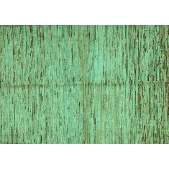 Ahgly Company Machine Washable Indoor Rectangle Abstract Turquoise Blue Modern Area Rugs, 7' x 10'