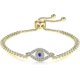 thumbnail image 1 of Evil Eye Bracelet, Sideway Cross Bracelet, Silver/Gold/Rose Gold Bracelet for Women Girls Adjustable Slide Chain Jewelry, 1 of 4