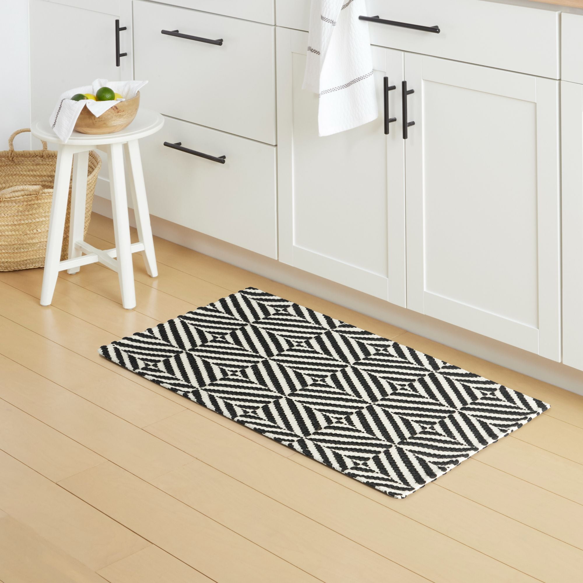 (2 pack) Mainstays Montana Woven Fabric Mat, 18"x27", Black, Available in Multiple Colors