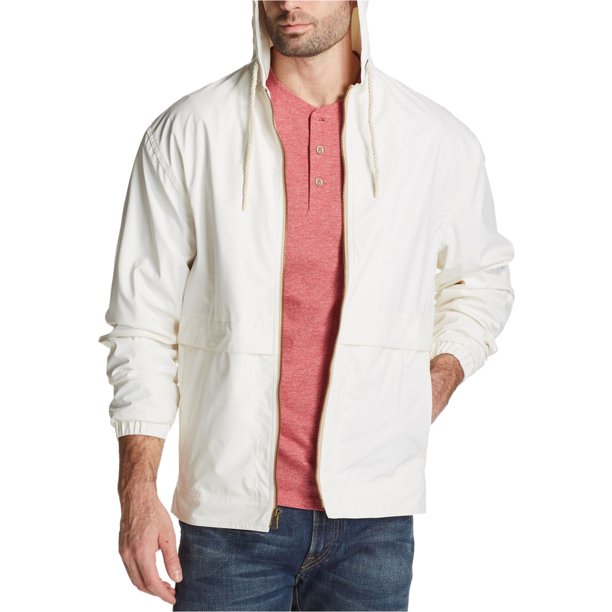 Chaqueta impermeable Weatherproof con cremallera completa para hombre blanca mediana
