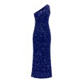 thumbnail image 5 of BLTIBY Women Sequin Evening Dress Hip Wrap V-Neck One Shoulder Ruched Waist Sleeveless Glitter Cocktail Party Slim Fit Formal Gowns with High Split Blue S, 5 of 6